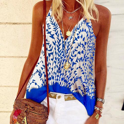 Boho Floral Strap Tank Tops - Myfashionglobe