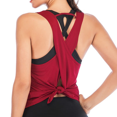 Sleeveless Backless Cross Top - Myfashionglobe