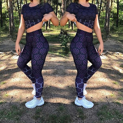 Honeycomb Pattern Leggings - Myfashionglobe